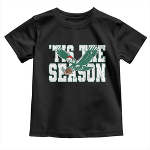 Christmas Football Lover Toddler T Shirt Green PFE Santa Hat Game Day TS11 Black Print Your Wear