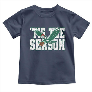 Christmas Football Lover Toddler T Shirt Green PFE Santa Hat Game Day TS11 Navy Print Your Wear
