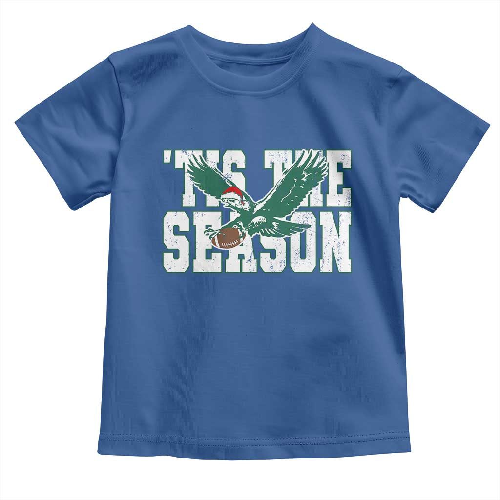 Christmas Football Lover Toddler T Shirt Green PFE Santa Hat Game Day TS11 Royal Blue Print Your Wear