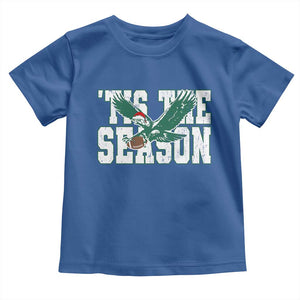 Christmas Football Lover Toddler T Shirt Green PFE Santa Hat Game Day TS11 Royal Blue Print Your Wear
