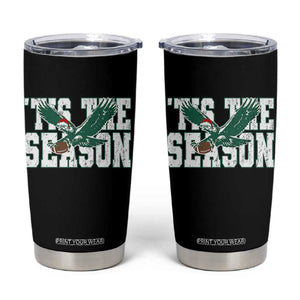 Christmas Football Lover Tumbler Cup Green PFE Santa Hat Game Day TS11 Black Print Your Wear
