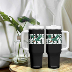 Christmas Football Lover Tumbler With Handle Green PFE Santa Hat Game Day TS11 Print Your Wear