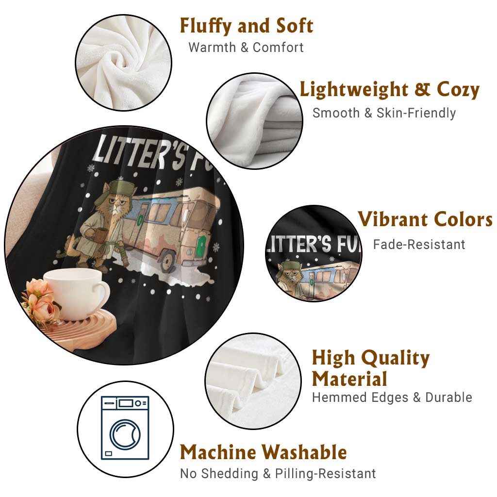 Funny Christmas Vacation Litter's Full Cat Throw Blanket Xmas Movie TS11 Print Your Wear