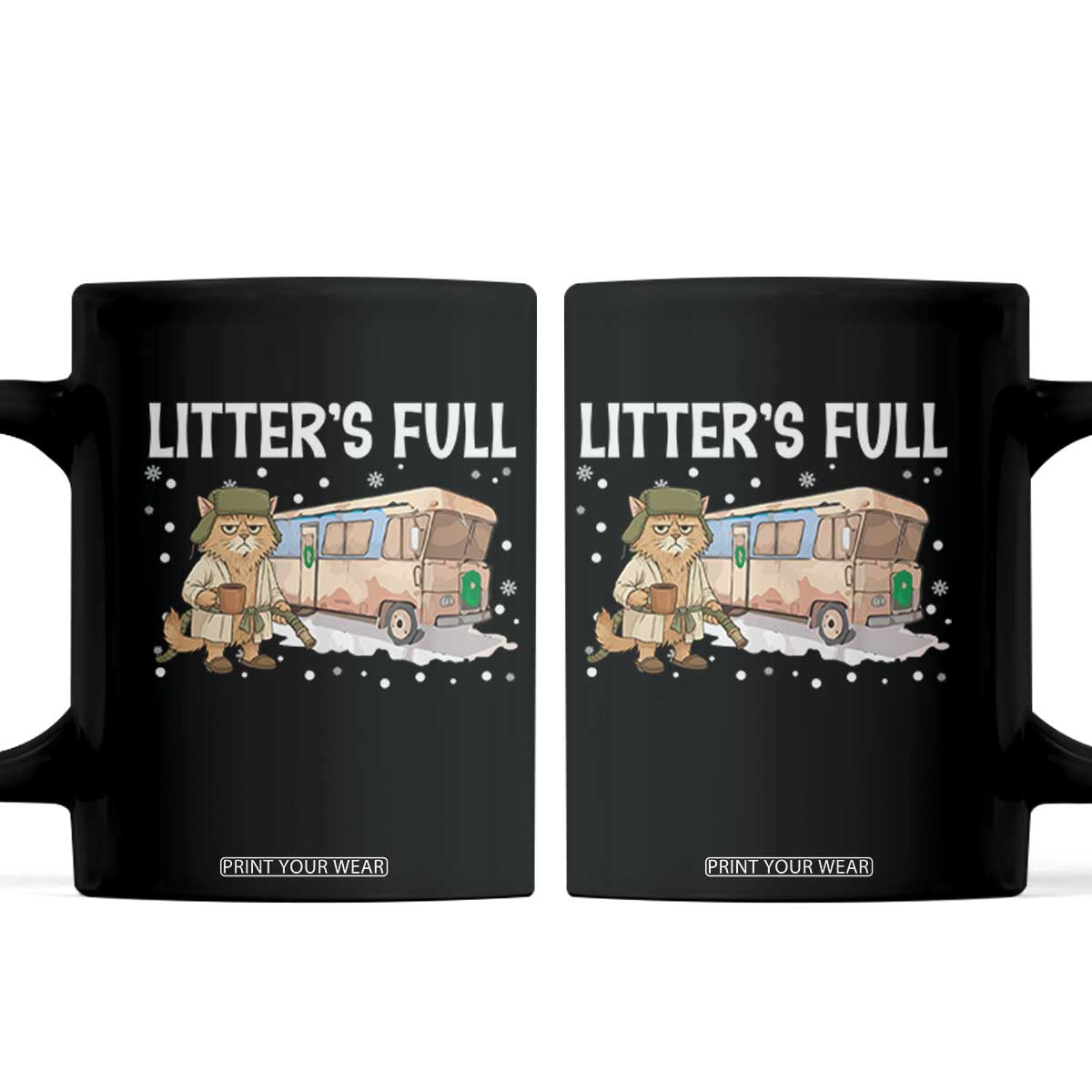 Funny Christmas Vacation Litter's Full Cat Coffee Mug Xmas Movie TS11 Black Print Your Wear