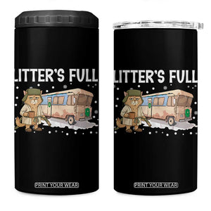 Funny Christmas Vacation Litter's Full Cat 4 in 1 Can Cooler Tumbler Xmas Movie TS11 One Size: 16 oz Black Print Your Wear