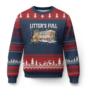 Funny Xmas Vacation Litter's Full Cat Ugly Christmas Sweater Xmas Movie TS11 Navy Red Print Your Wear