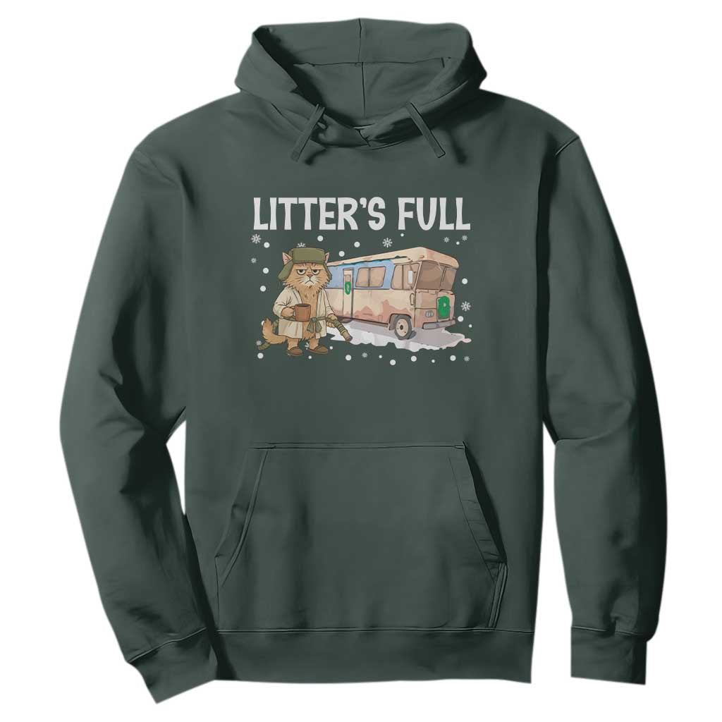 Funny Christmas Vacation Litter's Full Cat Hoodie Xmas Movie TS11 Dark Forest Green Print Your Wear