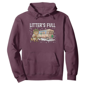 Funny Christmas Vacation Litter's Full Cat Hoodie Xmas Movie TS11 Maroon Print Your Wear