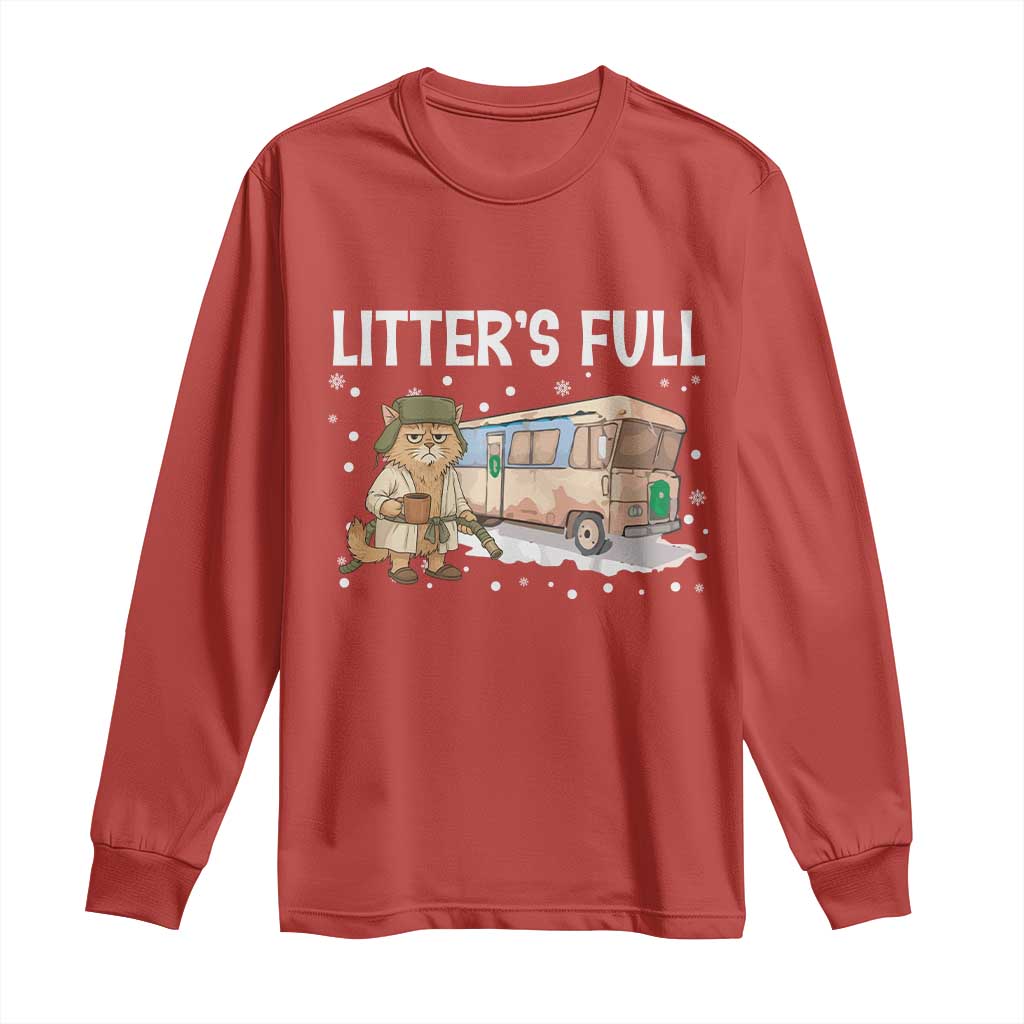 Funny Christmas Vacation Litter's Full Cat Long Sleeve Shirt Xmas Movie TS11 Red Print Your Wear