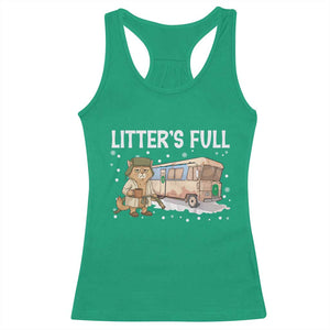 Funny Christmas Vacation Litter's Full Cat Racerback Tank Top Xmas Movie TS11 Irish Green Print Your Wear