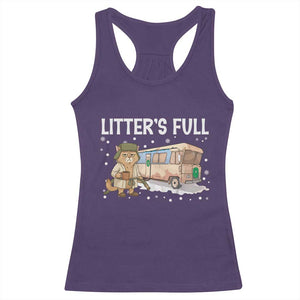 Funny Christmas Vacation Litter's Full Cat Racerback Tank Top Xmas Movie TS11 Purple Print Your Wear