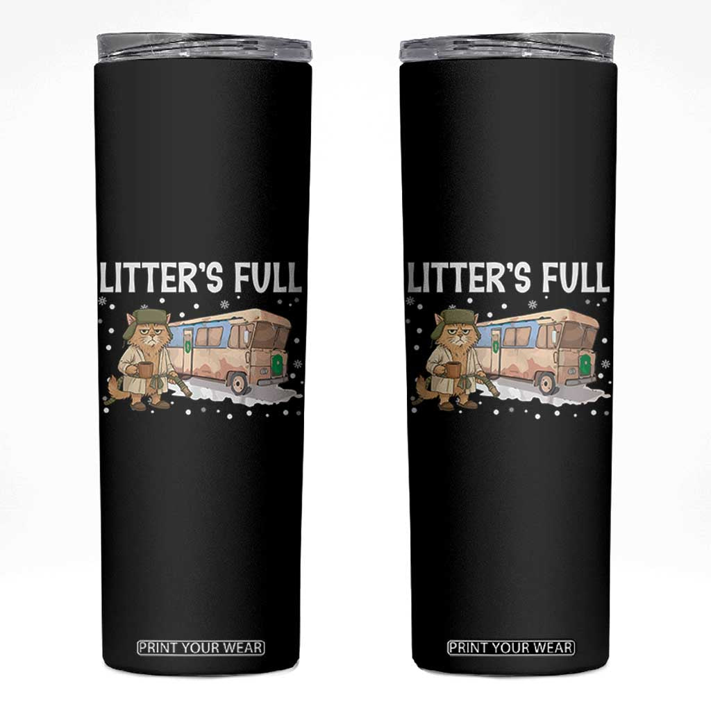 Funny Christmas Vacation Litter's Full Cat Skinny Tumbler Xmas Movie TS11 Black Print Your Wear