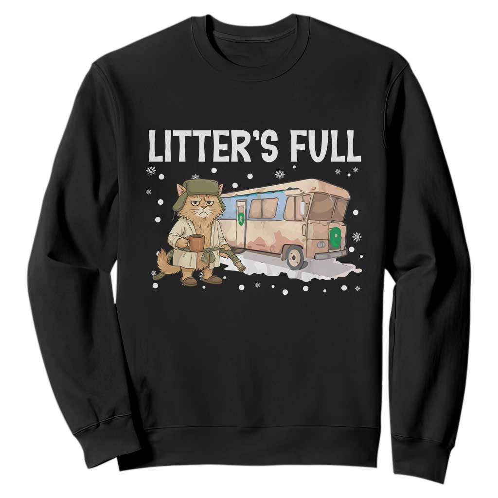 Funny Christmas Vacation Litter's Full Cat Sweatshirt Xmas Movie TS11 Black Print Your Wear