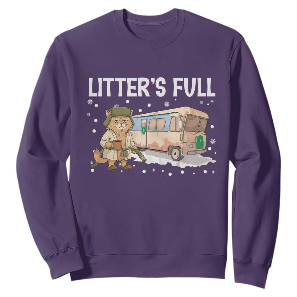 Funny Christmas Vacation Litter's Full Cat Sweatshirt Xmas Movie TS11 Purple Print Your Wear