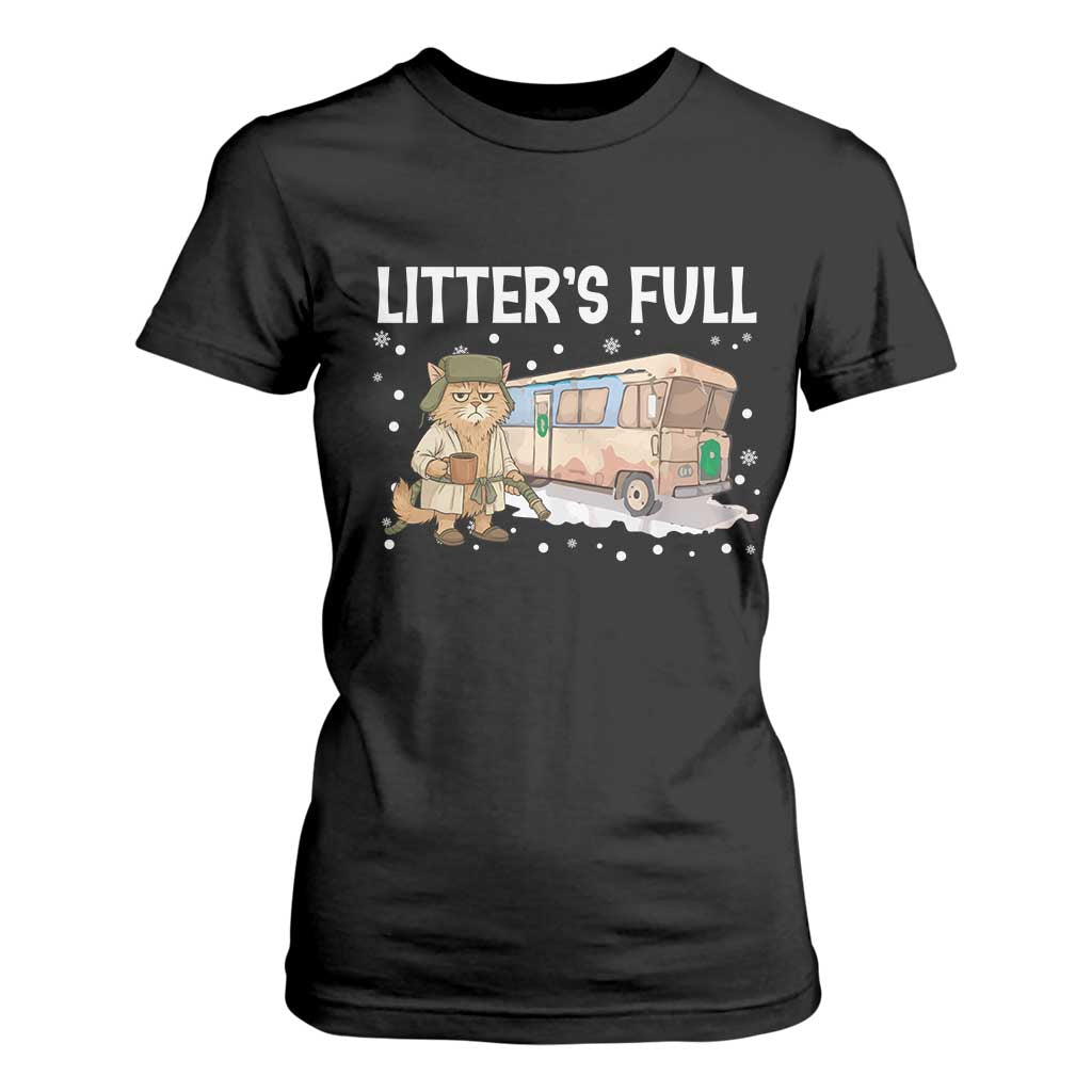 Funny Christmas Vacation Litter's Full Cat T Shirt For Women Xmas Movie TS11 Black Print Your Wear