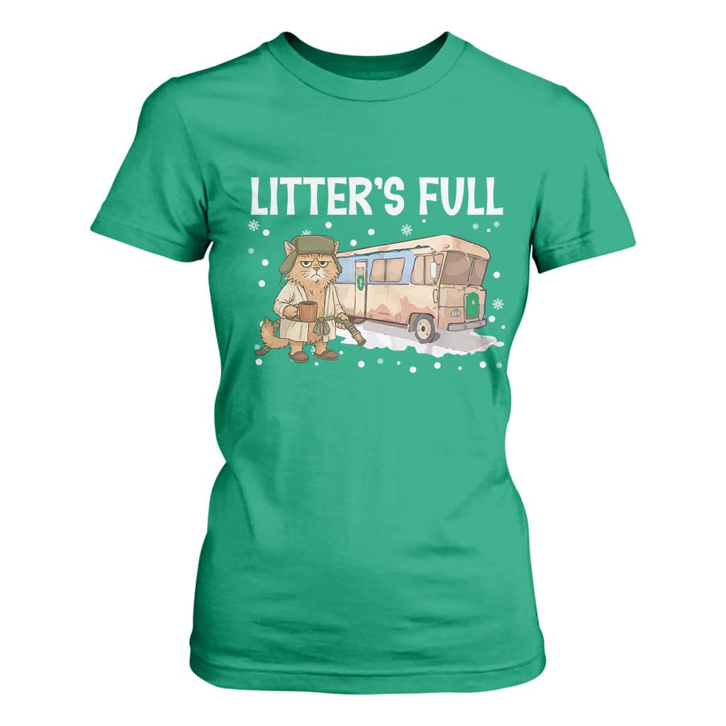 Funny Christmas Vacation Litter's Full Cat T Shirt For Women Xmas Movie TS11 Irish Green Print Your Wear