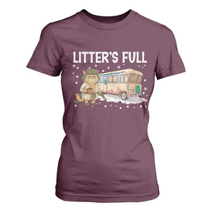 Funny Christmas Vacation Litter's Full Cat T Shirt For Women Xmas Movie TS11 Maroon Print Your Wear
