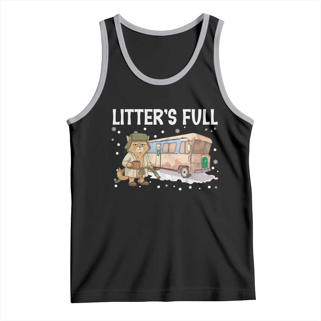 Funny Christmas Vacation Litter's Full Cat Tank Top Xmas Movie TS11 Black Athletic Heather Print Your Wear
