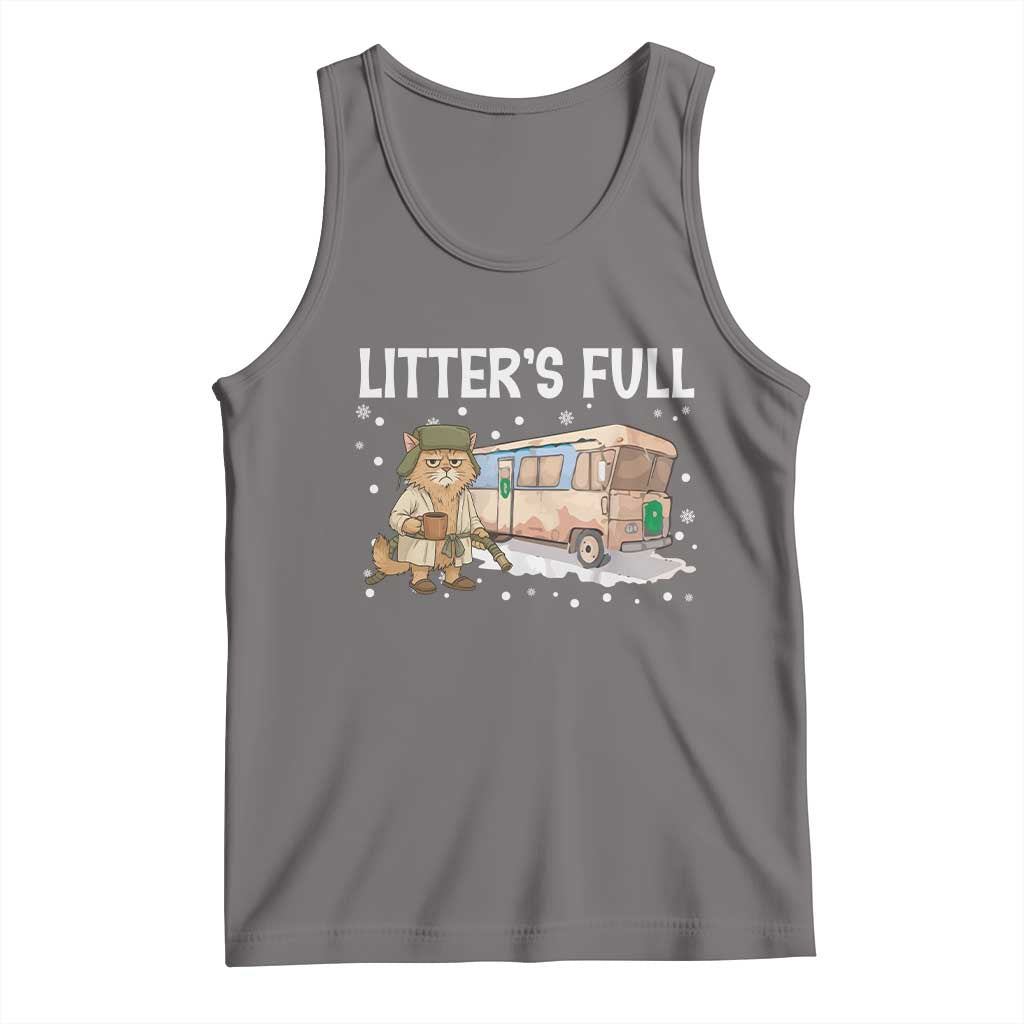 Funny Christmas Vacation Litter's Full Cat Tank Top Xmas Movie TS11 Deep Heather Print Your Wear
