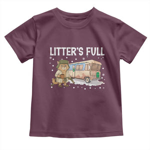 Funny Christmas Vacation Litter's Full Cat Toddler T Shirt Xmas Movie TS11 Maroon Print Your Wear