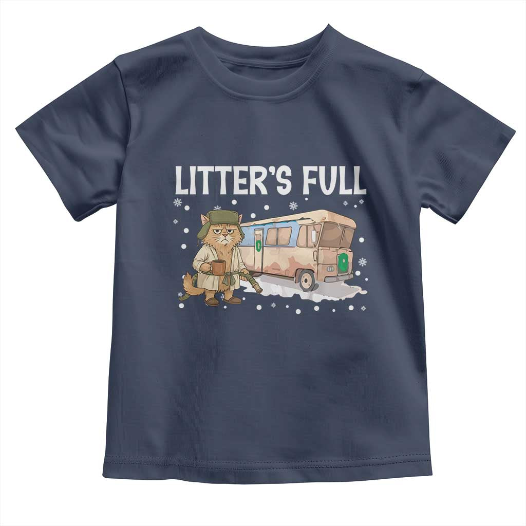 Funny Christmas Vacation Litter's Full Cat Toddler T Shirt Xmas Movie TS11 Navy Print Your Wear