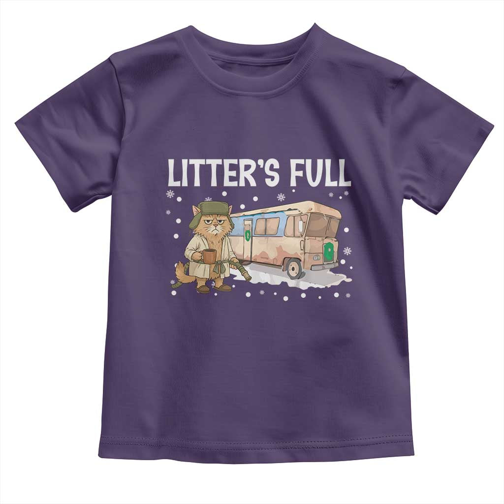 Funny Christmas Vacation Litter's Full Cat Toddler T Shirt Xmas Movie TS11 Purple Print Your Wear