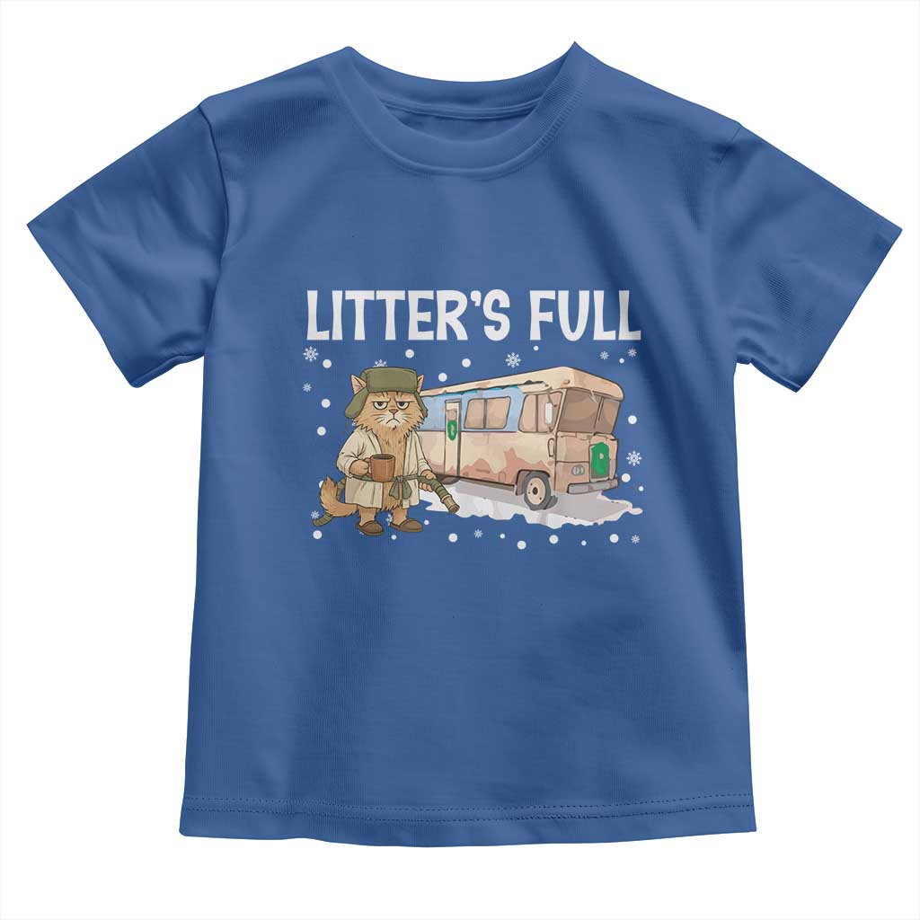 Funny Christmas Vacation Litter's Full Cat Toddler T Shirt Xmas Movie TS11 Royal Blue Print Your Wear