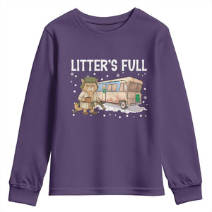 Funny Christmas Vacation Litter's Full Cat Youth Sweatshirt Xmas Movie TS11 Purple Print Your Wear