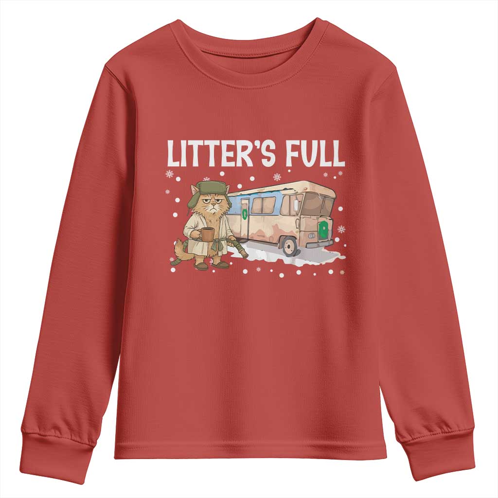 Funny Christmas Vacation Litter's Full Cat Youth Sweatshirt Xmas Movie TS11 Red Print Your Wear