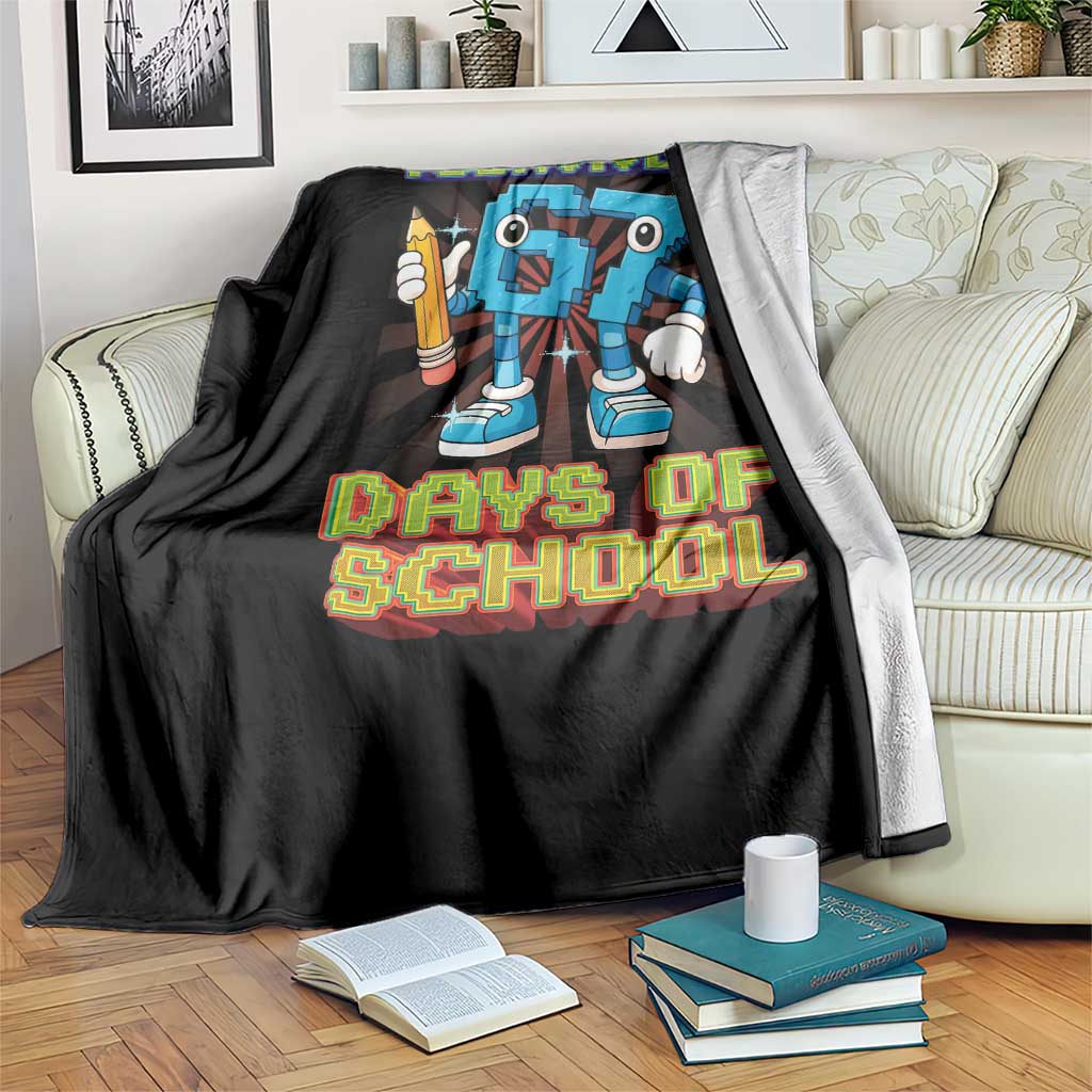 Funny I Survived 67 Days Of School Throw Blanket Six Seven Meme Pixel Game Gen Alpha TS11 Print Your Wear