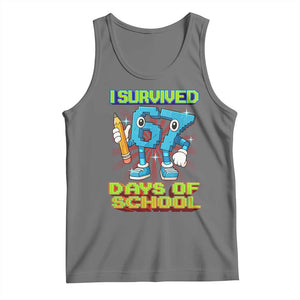 Funny I Survived 67 Days Of School Tank Top Six Seven Meme Pixel Game Gen Alpha TS11 Black Heather Print Your Wear