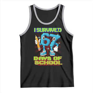 Funny I Survived 67 Days Of School Tank Top Six Seven Meme Pixel Game Gen Alpha TS11 Black Athletic Heather Print Your Wear