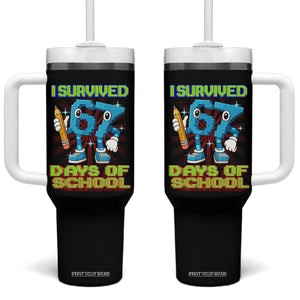 Funny I Survived 67 Days Of School Tumbler With Handle Six Seven Meme Pixel Game Gen Alpha TS11 One Size: 40 oz Black Print Your Wear