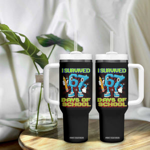 Funny I Survived 67 Days Of School Tumbler With Handle Six Seven Meme Pixel Game Gen Alpha TS11 Print Your Wear