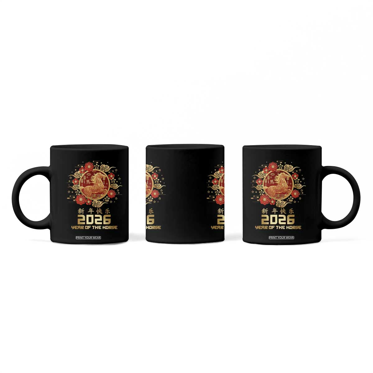 Chinese New Year 2026 Year of The Horse Coffee Mug Golden Zodiac Horse TS11 Print Your Wear