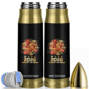 Chinese New Year 2026 Year of The Horse Bullet Tumbler Golden Zodiac Horse TS11 Black Print Your Wear