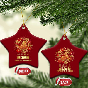 Chinese New Year 2026 Year of The Horse Ceramic Ornament Golden Zodiac Horse TS11 Print Your Wear