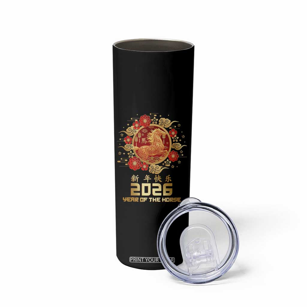 Chinese New Year 2026 Year of The Horse Skinny Tumbler Golden Zodiac Horse TS11 Print Your Wear