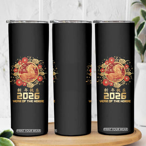 Chinese New Year 2026 Year of The Horse Skinny Tumbler Golden Zodiac Horse TS11 Print Your Wear