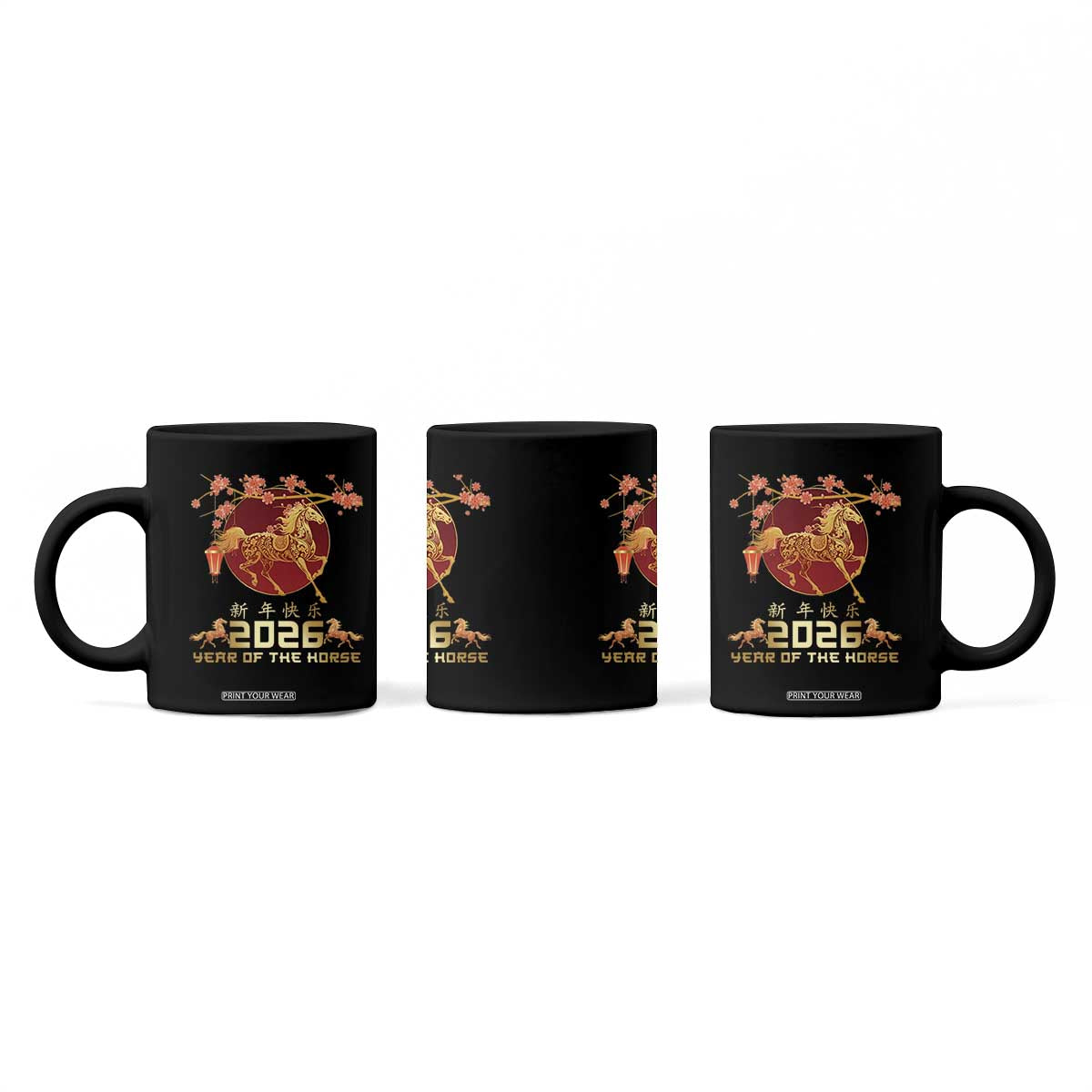 Chinese New Year 2026 Year of The Horse Coffee Mug Cherry Blossom TS11 Print Your Wear