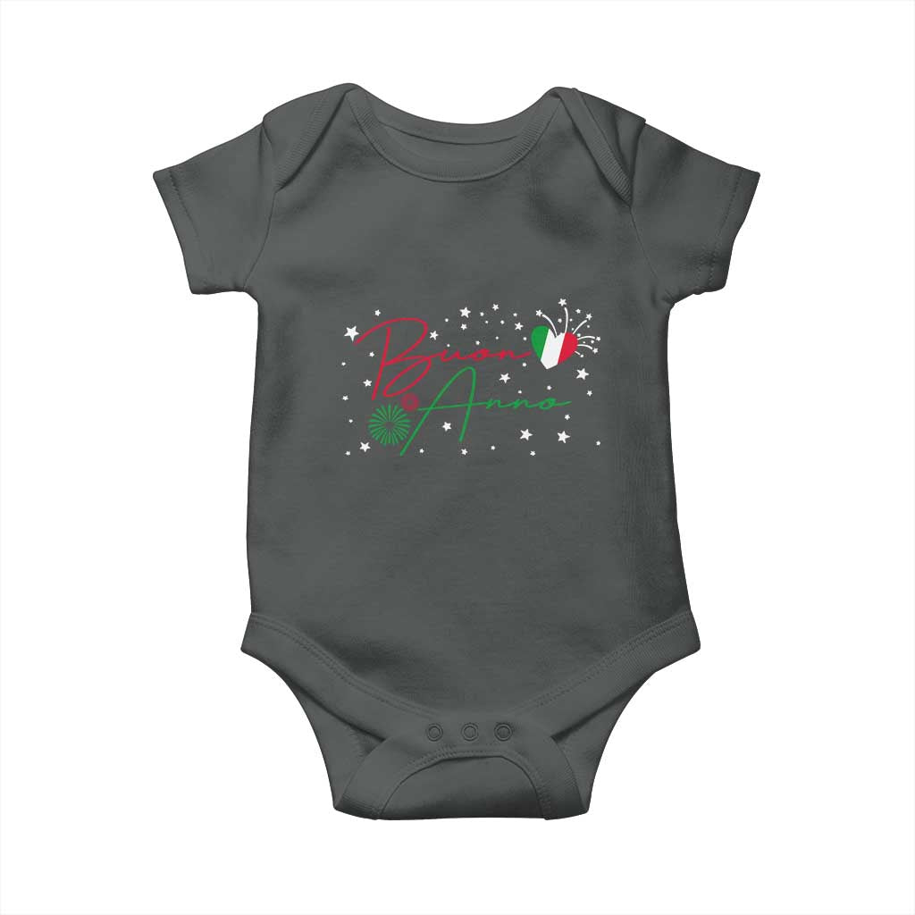 Funny Buon Anno Itlalian New Year Baby Onesie TS11 Dark Heather Print Your Wear