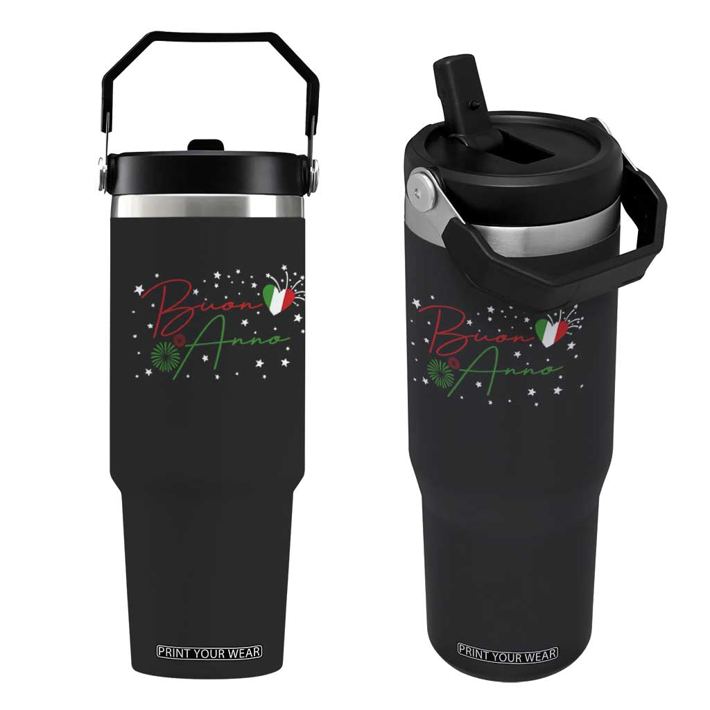 Funny Buon Anno Itlalian New Year Flip Straw Tumbler TS11 One Size: 30 oz Black Print Your Wear