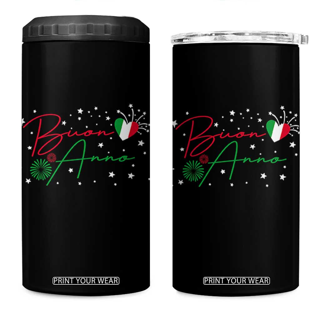Funny Buon Anno Itlalian New Year 4 in 1 Can Cooler Tumbler TS11 One Size: 16 oz Black Print Your Wear