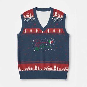 Funny Buon Anno Itlalian New Year V-Neck Knit Sweater Vest TS11 Navy Red Print Your Wear
