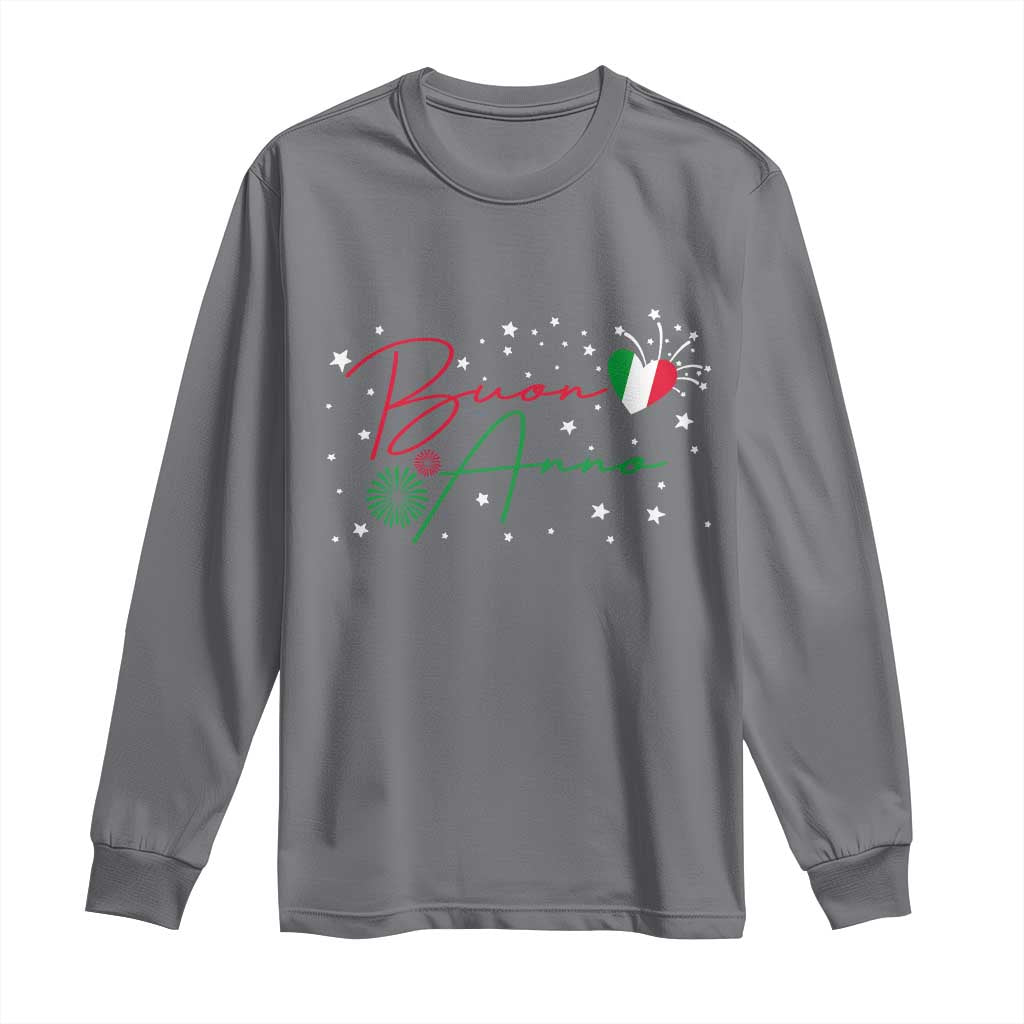 Funny Buon Anno Itlalian New Year Long Sleeve Shirt TS11 Charcoal Print Your Wear