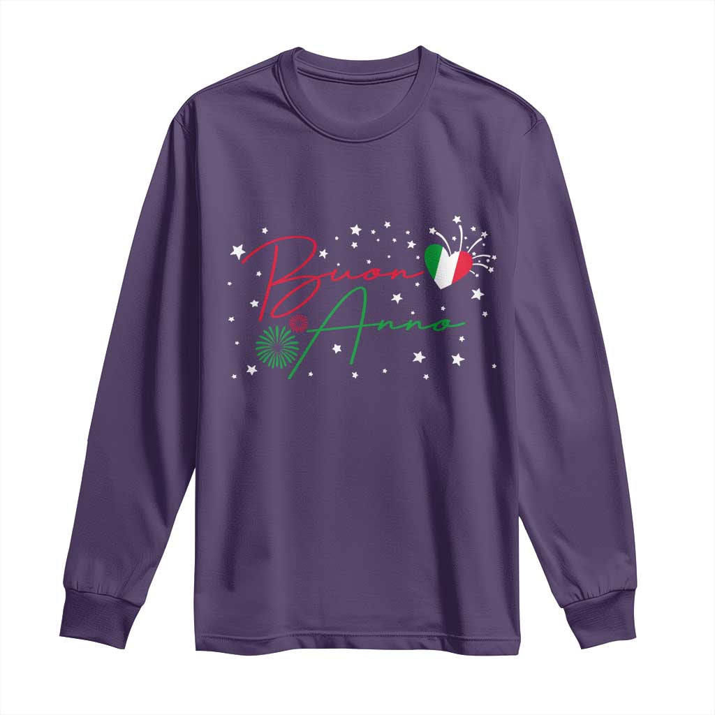 Funny Buon Anno Itlalian New Year Long Sleeve Shirt TS11 Purple Print Your Wear