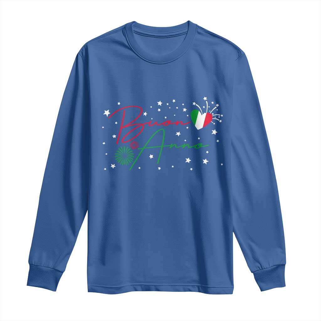 Funny Buon Anno Itlalian New Year Long Sleeve Shirt TS11 Royal Blue Print Your Wear