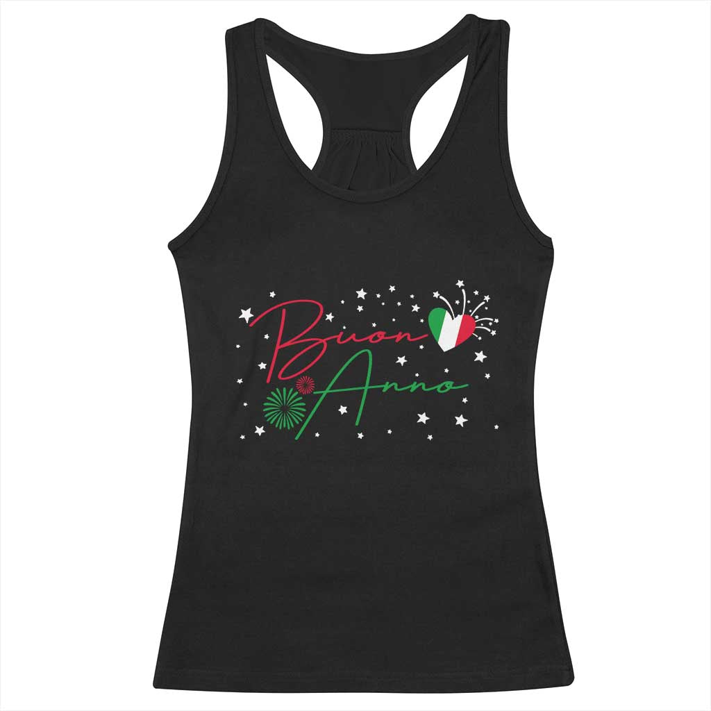 Funny Buon Anno Itlalian New Year Racerback Tank Top TS11 Black Print Your Wear