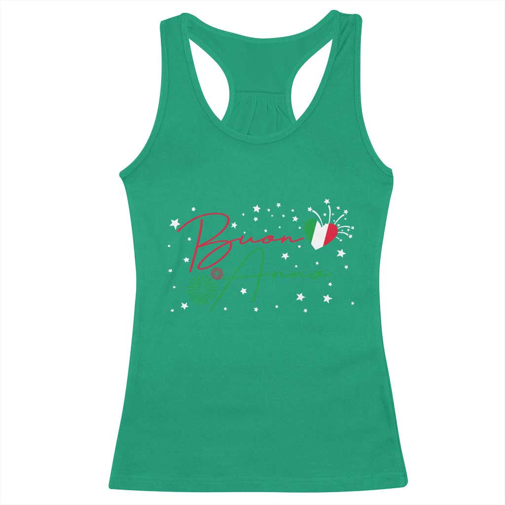 Funny Buon Anno Itlalian New Year Racerback Tank Top TS11 Irish Green Print Your Wear