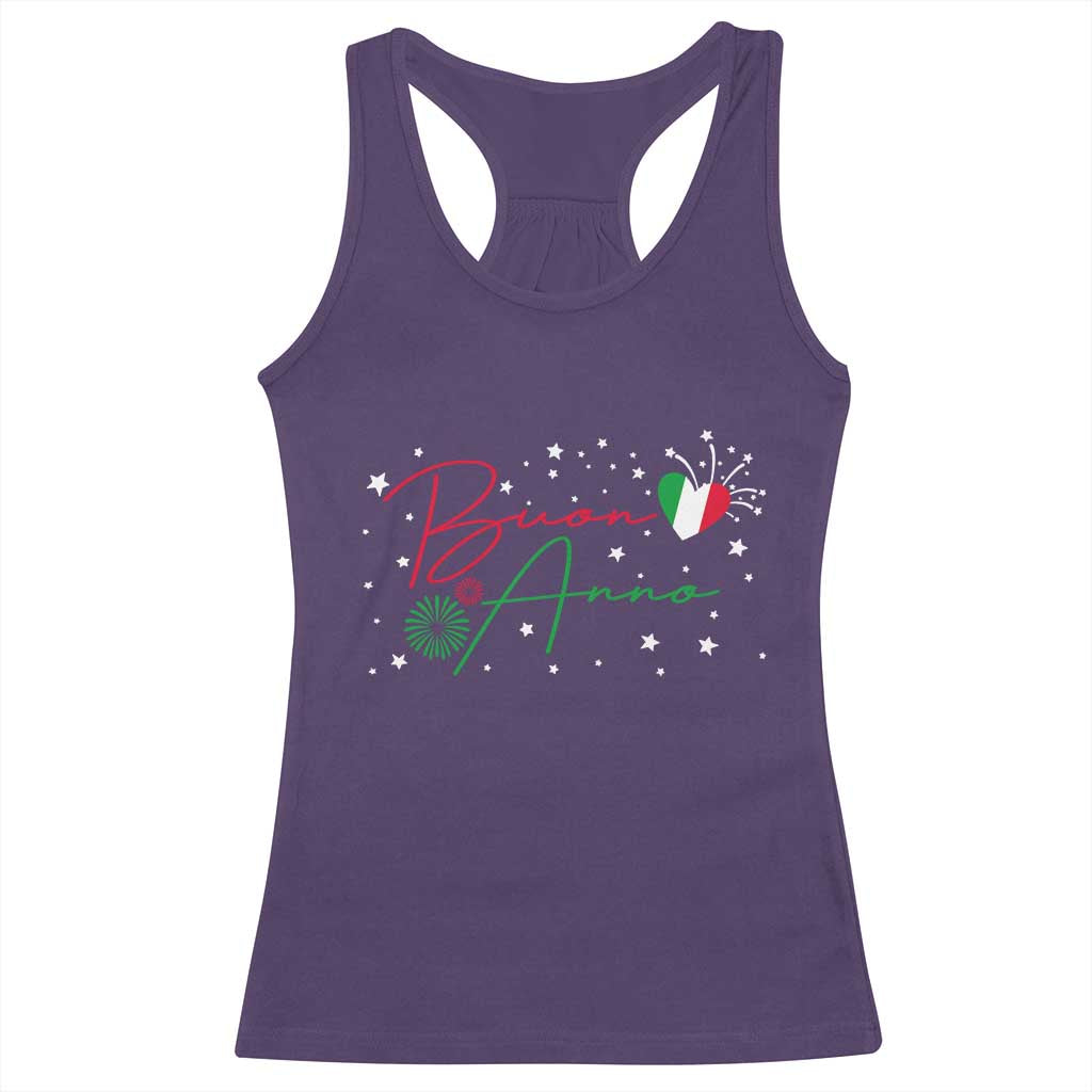 Funny Buon Anno Itlalian New Year Racerback Tank Top TS11 Purple Print Your Wear